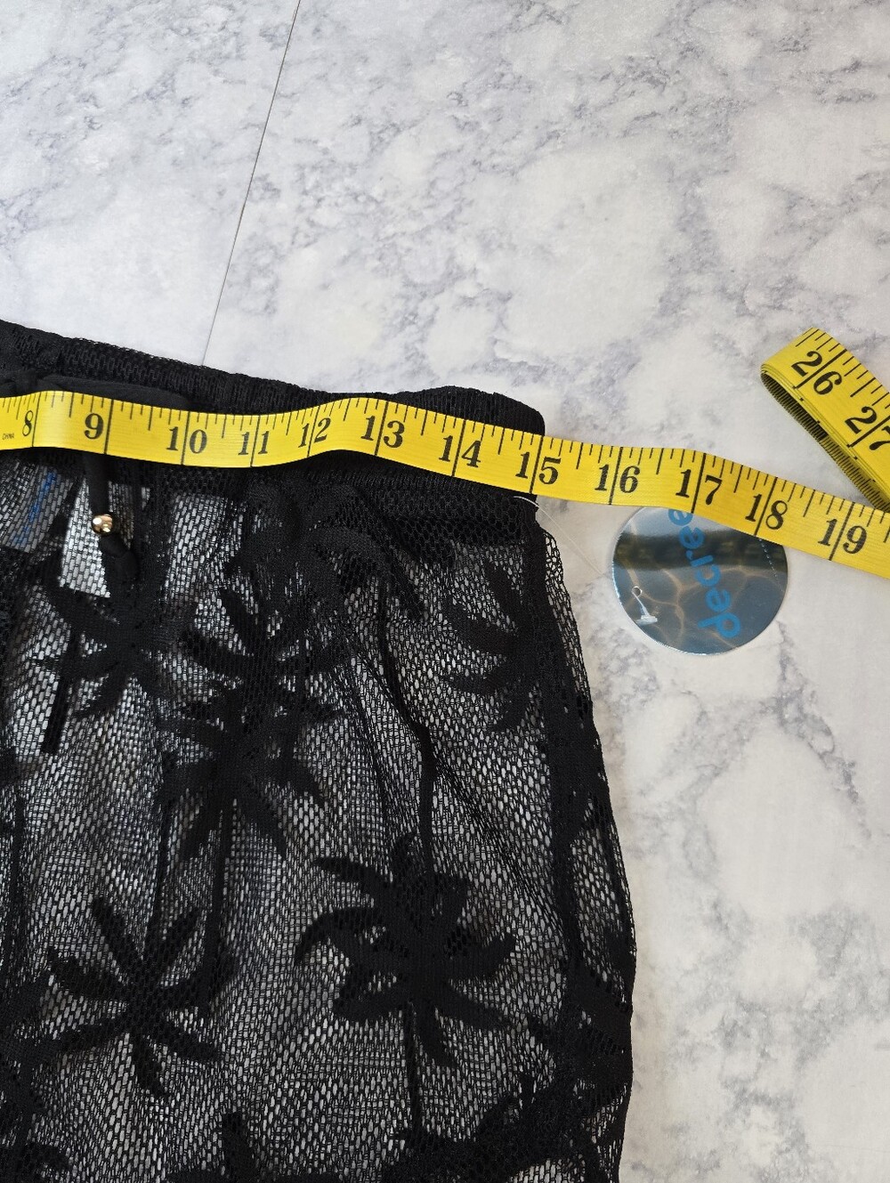 Decree Black Palm Mesh Swim Coverup Set Medium - Picture 9 of 11